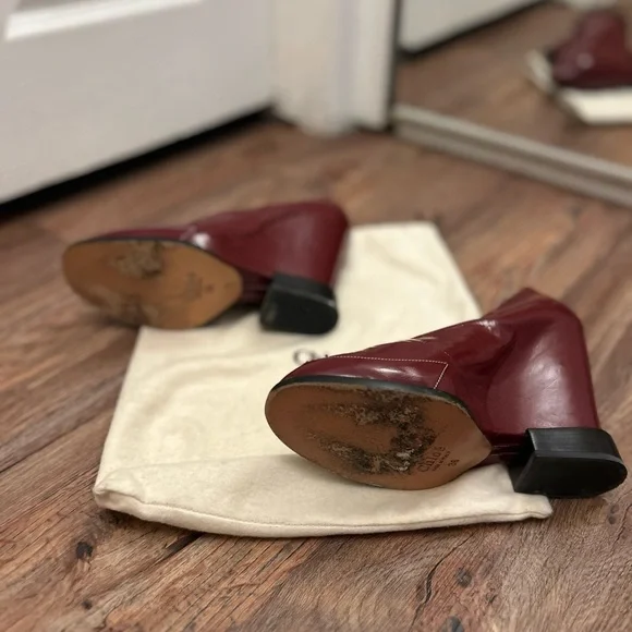 Chloe Deep Red Heeled Boots - Picture 5 of 8